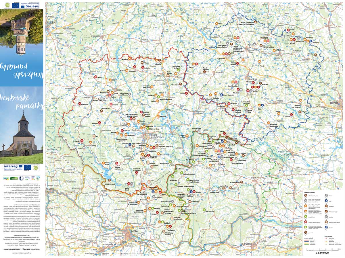 tištěná mapa památek zapojených do projektu