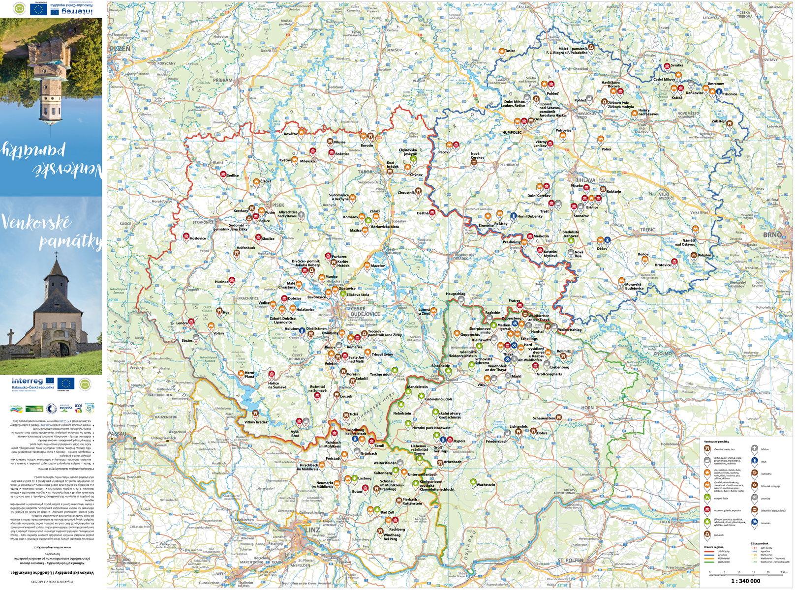 tištěná mapa památek zapojených do projektu